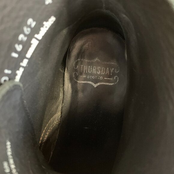 Thursday Boot Co Mens Captain Boots Size 9.5 Black Matte Leather Military Rugged - Picture 10 of 13